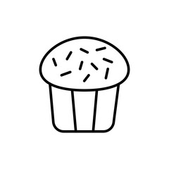 muffin outline icons, minimalist vector illustration ,simple transparent graphic element .Isolated on white background