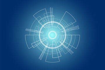 Sci fi futuristic user interface, HUD, Technology abstract background , Vector illustration.	
