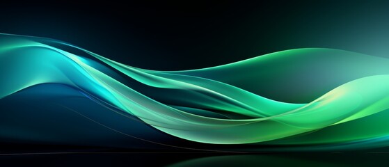 Obraz premium Blue and green abstract lines background with copy space,