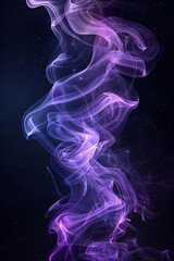 Fototapeta premium Mystical Purple Smoke on Dark Background with Ethereal Swirling Patterns