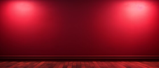 Plain red wall background, bright lighting, copy space,