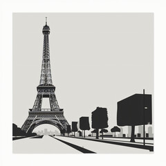 Obraz premium A stunning travel destination image featuring the iconic Eiffel Tower.