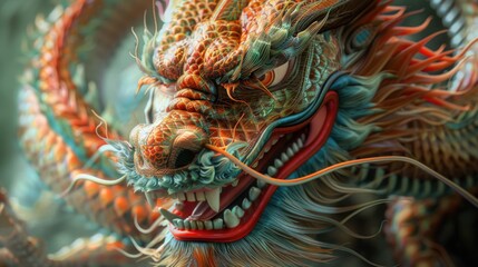 Detailed shot of a dragon statue, suitable for fantasy themes