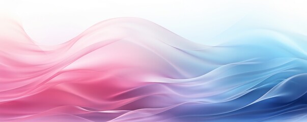 Abstract background with flowing gradient waves of pink and blue, creating a soft and dreamy atmosphere. Ideal for design and creative projects.