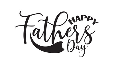 Happy Father's Day, banner. Beautiful greeting scratched calligraphy black text word. Hand drawn invitation print design. Handwritten modern brush lettering  isolated on white background. EPS 10