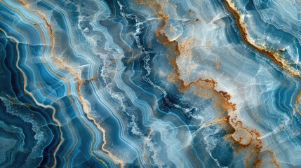 Fototapeta premium Close up of a beautiful blue and gold marble, perfect for backgrounds and textures