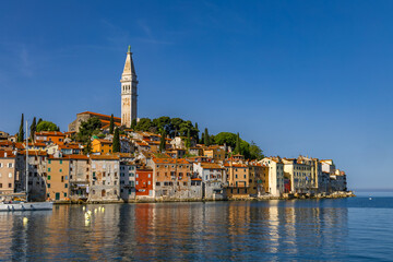 Fototapeta premium View of the old romantic town of Rovinj on the Istrian Peninsula