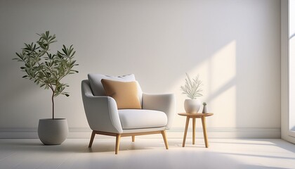 modern living room with armchair