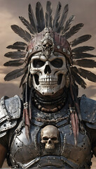 Naklejka premium skull on the wall