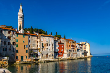 Fototapeta premium View of the old romantic town of Rovinj on the Istrian Peninsula