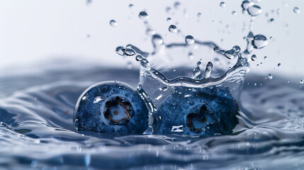 Blueberries Splash in Water