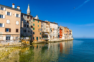 View of the old romantic town of Rovinj on the Istrian Peninsula