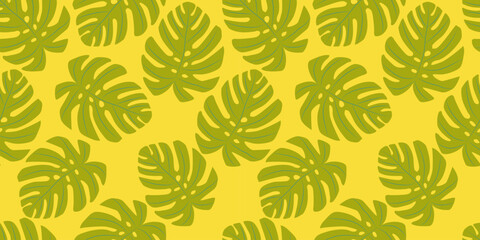 Modern colorful tropical pattern with . Cute botanical abstract contemporary seamless pattern with exotic plants. Hand drawn unique print for wrapping paper, fabric print, wallpaper.