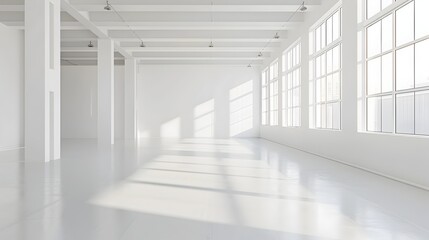 Minimalist White Room Bathed in Natural Light A Space for Unlimited Creative Innovation