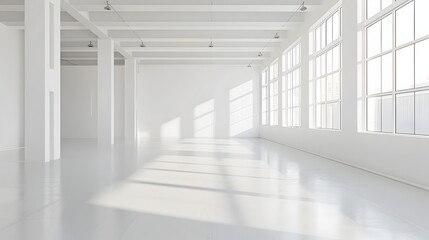 Obraz premium Minimalist White Room Bathed in Natural Light A Space for Unlimited Creative Innovation