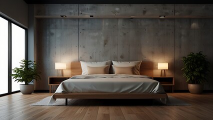Modern Bedroom with Abstract Wall Art