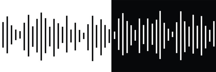 Sound wave set. Sound waves, Equalizer, Audio waves, Radio signal, Music. Recording. On White Background Vector illustration.