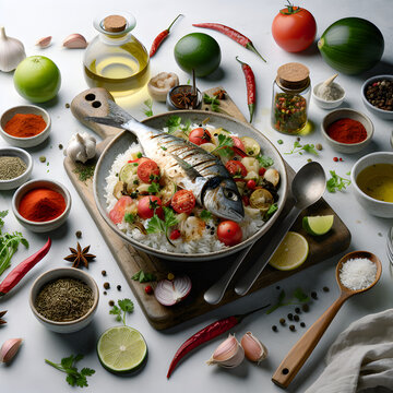 Kaluun iyo Bariis Traditional Somali Cuisine Setup