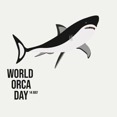 vector graphic of World Orca Day good for national World Orca Day celebration. flat design. flyer design.flat illustration.