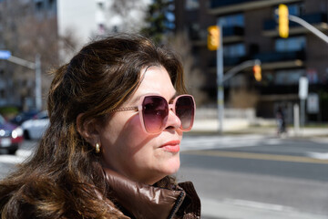 Urban portrait of a Latin American woman, Toronto, Canada
