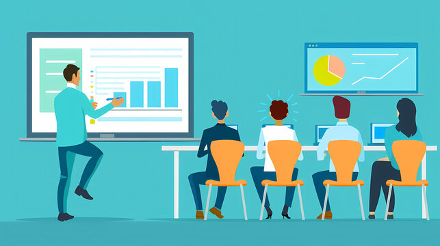 Business training web banner vector image