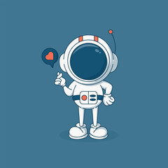 astronaut posing with love finger sign
