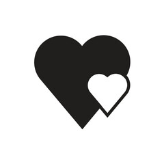 Heart icon in trendy flat design.