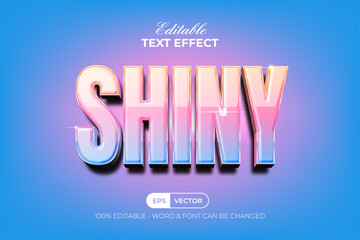 Shiny Text Effect Gradient Color Style. Editable Text Effect.