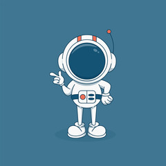 astronaut posing with shooting finger