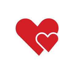 Flat Heart icon symbol vector Illustration.