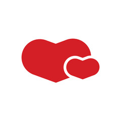 Flat Heart icon symbol vector Illustration.