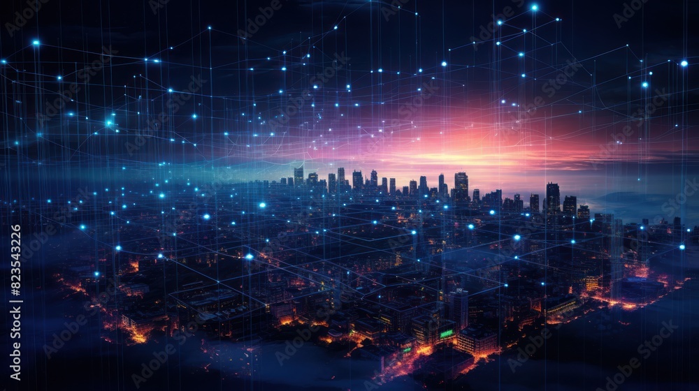 Poster network of interconnected blockchain data fields,