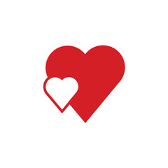 Heart icon in flat style with background.