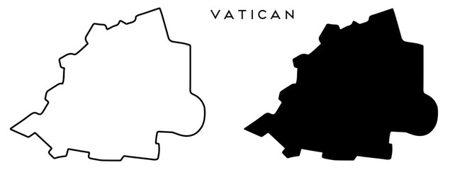 Vatican map outlined and blue vector