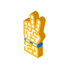 peace robot hand gesture isometric icon vector. peace robot hand gesture sign. isolated symbol illustration
