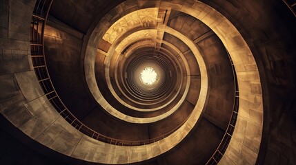 Fototapeta premium Viewed from below, grand ceiling of an auditorium, ready for assemblies, focusing on lighting and structure, detailed and inviting