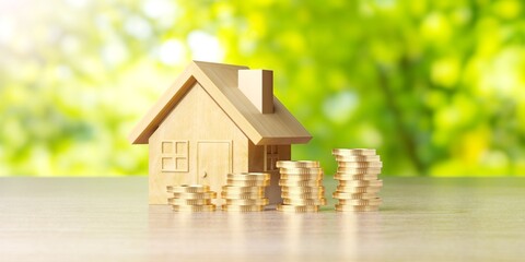 Investment housing real estate concept with small unique house