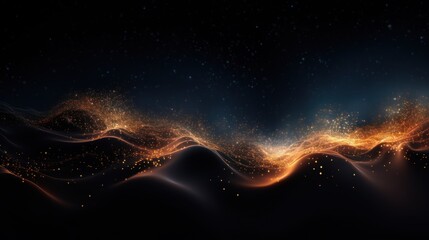 abstract digital wave composed of countless interconnected particles, 