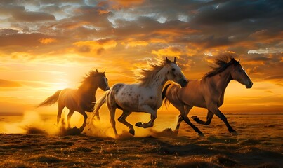 Horses in Sunset