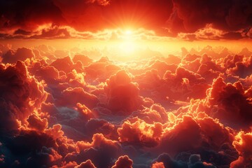 The Sun Rises Over Clouds in the Sky