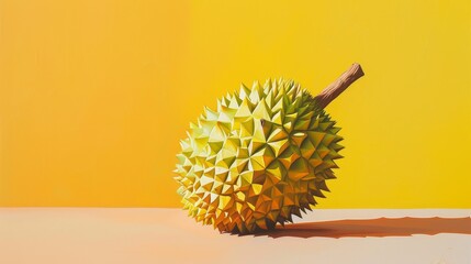 96. Abstract minimalism durian artwork featuring simplified shapes and forms, with a focus on color, line, and composition to evoke a sense of contemplation and serenity