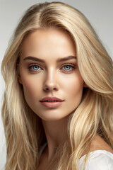 Fototapeta premium close up portrait of a woman beautiful makeup portrait of a woman