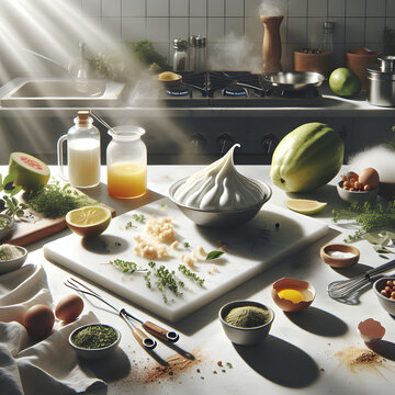 Espumilla Guava Dessert on Marble Kitchen Counter