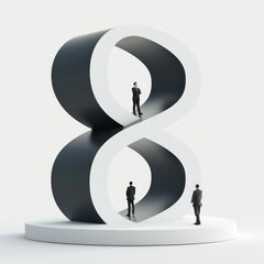 dimensional number 8 on a white background