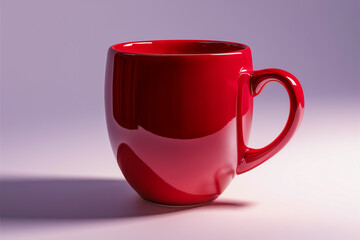 A 3D red coffee mug
