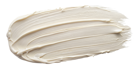 Stroke of white paint texture on transparent background