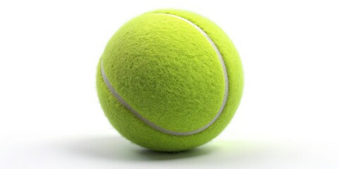 3D render of a single tennis ball isolated on a white background