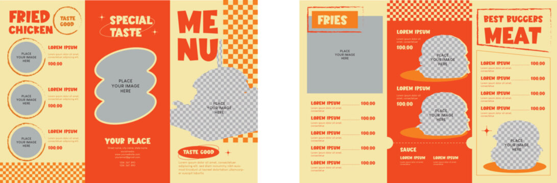 Fast Food Menu Trifold Brochure