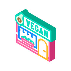 vegan cafe street isometric icon vector. vegan cafe street sign. isolated symbol illustration