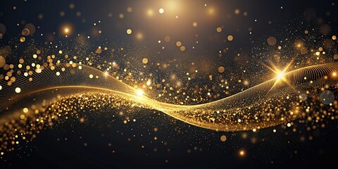 Dark luxury abstract background with golden particles, perfect for a sophisticated and elegant design 